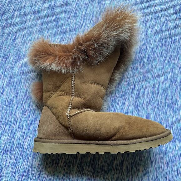 UGG 8 Australia Nordic Angel Boot Fur Chestnut ONE LEFT BOOT APUTEE REPLACEMENT - Picture 3 of 13